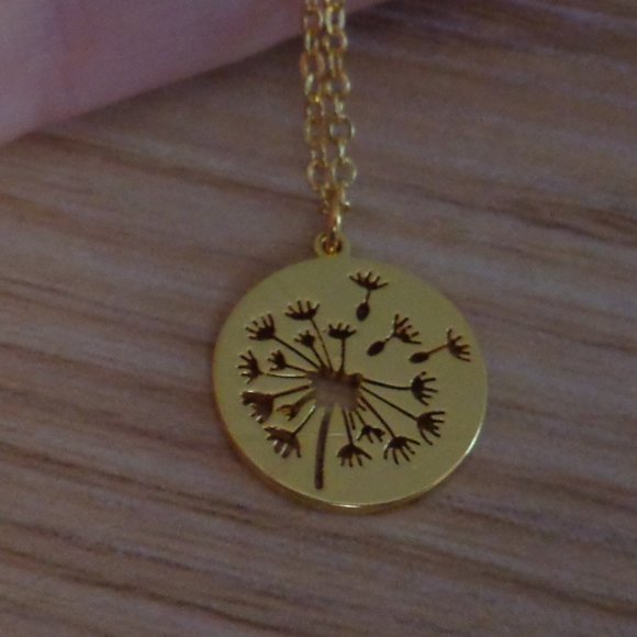 Dandelion Stainless Steel Necklace Gold Silver RG - Picture 6 of 8